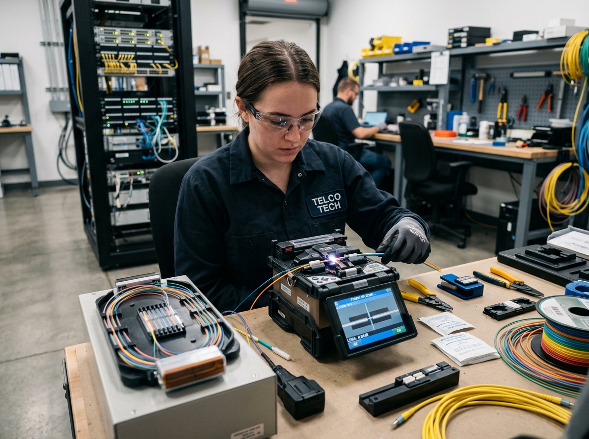 Fiber optics splicing and installation