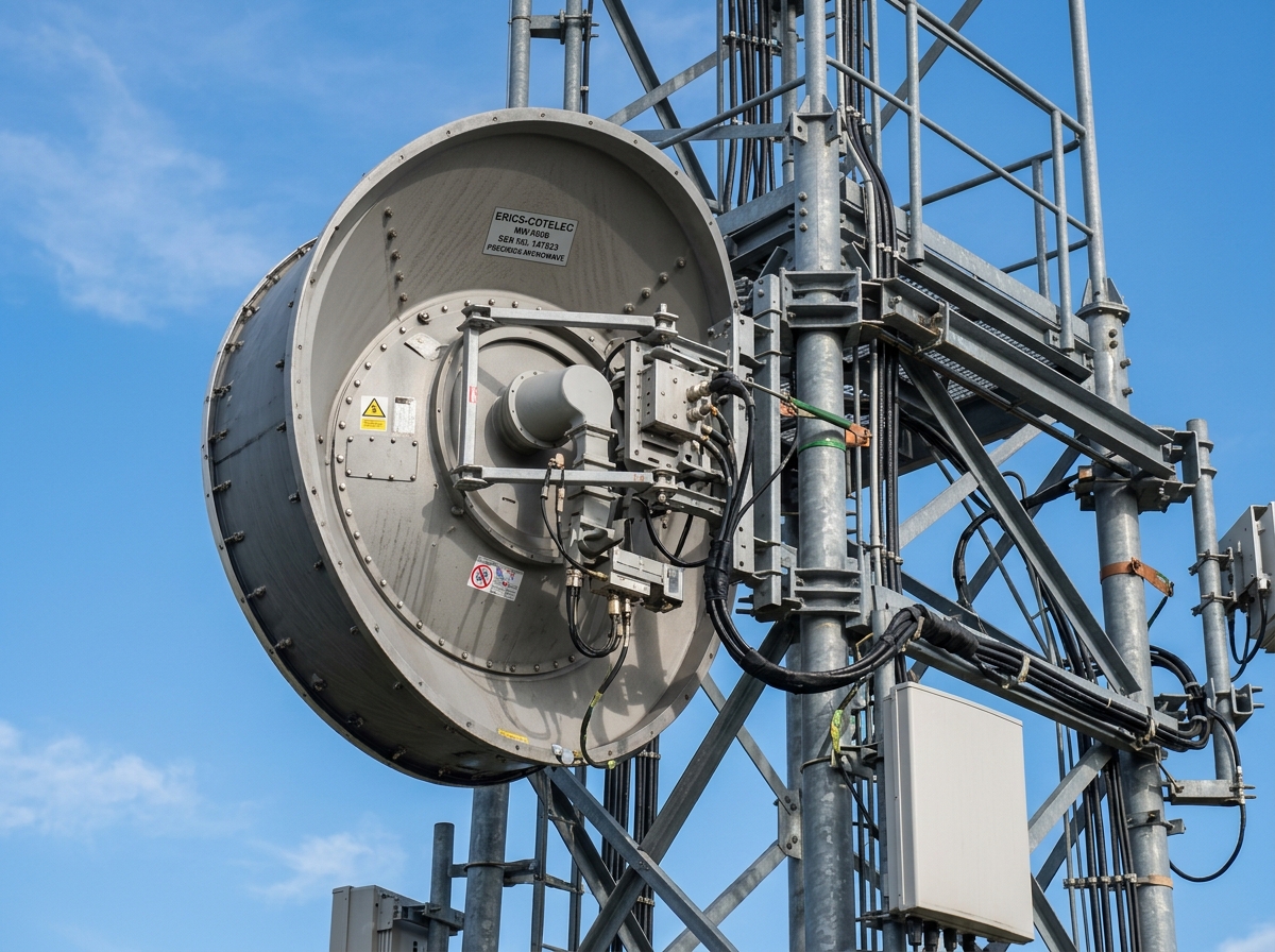 Microwave transmission dish installation